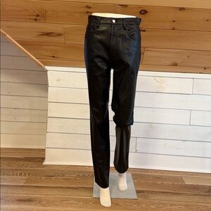 7 For All Mankind Black Vegan Leather Pants